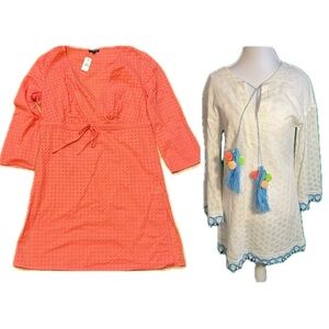 2 lot Talbots Coral Eyelet Tunic Dress - Size XS one New with tag and one no tag